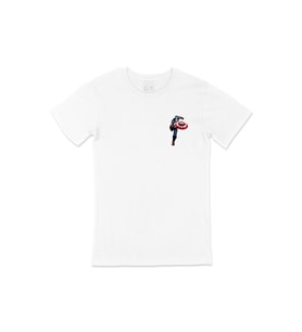 Captan America Cep Logo Tasarımlı Beyaz Tişört