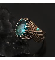 14k Altın Paraiba Turmalin Taşlı Yüzük