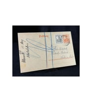 Antiye 1919 yılından Almanya Germania Pullu 2 1/2 Pfennig ve Germania 7 1/2 Pfennig kendinden Pullu