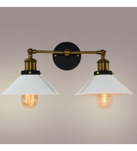 RİOLİGHT RETRO,RUSTİK,VİNTAGE ESKİTME DUYLU MAFSALLI HAREKETLİ BAŞLIK METAL APLİK ŞAPKA ÇAPI:23CM (Beyaz)