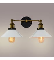 RİOLİGHT RETRO,RUSTİK,VİNTAGE ESKİTME DUYLU MAFSALLI HAREKETLİ BAŞLIK METAL APLİK ŞAPKA ÇAPI:23CM (Beyaz)
