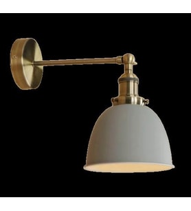 MYLİGHTS  RETRO RUSTİK  GRİ  BAŞLIKLI APLİK DUVAR LAMBASI  MAFSALI HAREKETLİ (Siyah)