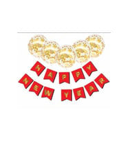 Yılbaşı Şeffaf Konfetili Happy New Year Gold Varaklı Banner Yazı