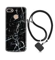 General Mobile GM8 Go GM9 GM20 Pro Plus Kılıf Boyun Askılı Silikon Black Marble 3 1382