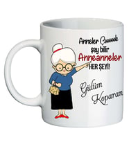 Biresimden Anneanneye Kişiye Özel Anneler Günü Hediyesi İsimli Kupa Bardak