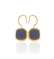 Kadir Jewellery 22 Ayar Altın Kaplama Kare Taşlı Küpe -El İşçiliği Ve Hipoalerjenik Küpe