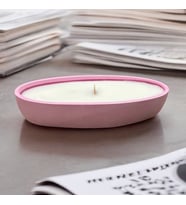 Pembe Beton Kalıpta El Yapımı %100 Doğal Soya Wax Mum Yeni Yıl Hediyesi