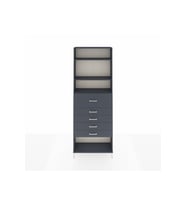 Arges Dolap 3 Raflı 5 Çekmeceli 88x30x243 Antrasit-Antrasit