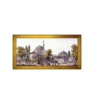 Kılıç Ali Paşa Külliyesi Motifli Kanvas Tablo 50 x 70 cm Gold Çerçeve