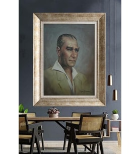 Gümüş Çerçeveli Atatürk Tablo za109
