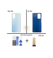 Xiaomi Redmi Note 10 Pro Buz Mavisi Uyumlu Arka Kapak + Yapıştırıcı ve Vida Seti