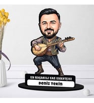 Saz Sanatçısına Hediye Kişiye Özel Karikatürlü Biblo