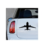 Havalanan Uçak Oto Sticker Etiket yapıştırma  Sİyah Renk 22CM