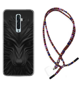 Oppo Reno 2Z 4 Lite 4 Pro 5 6 7 A31 Kılıf Boyun Asklı Rasta Silikon Black Fox 1325