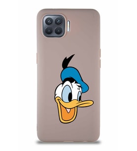 Oppo Reno 4 Lite Soft Premier Kapak Donald Duck-A Tasarımlı Silikon Kılıf - Pudra (Şeffaf)