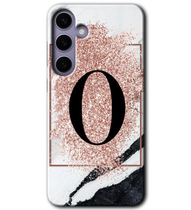 Galaxy S24 Kılıf HD Desen Baskılı Kılıf - Pembe Mermer Desenli O Harfi