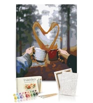 Sayılarla Boyama Seti 40 x 50 cm Tuval Şasesine Gerili Sen ve Ben