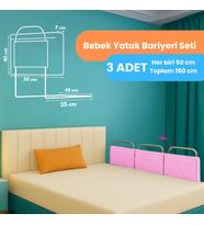 Miralay Yeni Nesil Yatak Bariyeri 50x40 cm Pembe ( 3 Adet) - Boyalı