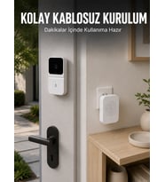 Hd Kameralı Beyaz Görüntülü Kapı Zili Çift Yönlü Sesli Wi-fi Akıllı Kapı Zili