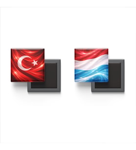 Buzdolap Magnetleri - Lüksemburg Bayrağı ve Türk Bayrağı - 2'li Set Magneti
