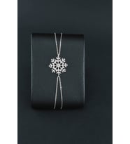 Kar Tanesi 925 Ayar Gümüş Kadın Ayarlanabilir Bileklik (Gümüş)