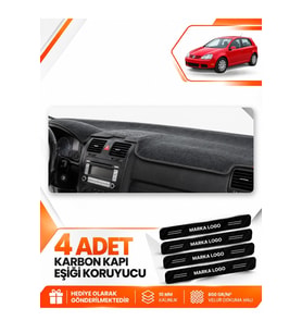 VOLKSWAGEN GOLF 5 (2003-2009) Uyumlu Ön Torpido Koruma Kılıfı Halısı - Siyah