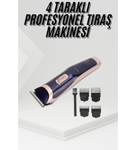 Tıraş Makinesi 4 Başlıklı Paslanmaz Çelik Bıçaklı Tüm Saç Tiplerine Uygun