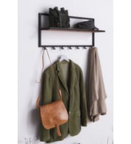 Lyla Concept Lina Aksesuar Raflı Askılık,Portmanto (63  cm -6 Askı) (Ceviz)
