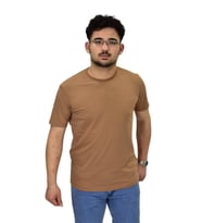Erkek Sıfıryaka Düz Likra Süprem Tişört 4380 BGL-ST04528 (Açık Kahverengi)