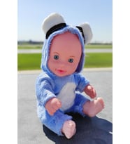 Mavi Pembe Ve Beyaz Renk Koala Kostümlü Ingilizce Konuşan Et Bebek (Mavi)