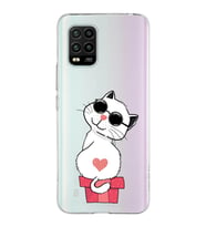 Xiaomi Mi 10 Lite Uyumlu Kapak Coolcat Tasarımlı Şeffaf Silikon Kılıf