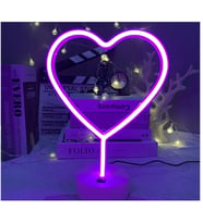 Livava Kalp Neon Lamba, Renkli, 30x20