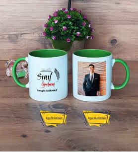Sınıf Öğretmeni Kupa Bardak Yeşil Fotoğraflı Öğretmenler Günü Hediyesi