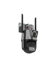 Rose AHD-30180 Dış Mekan Wifi Kamera 5K 4K Çift Lens Çift Ekranlar PTZ Kamera 231133 (Gri)