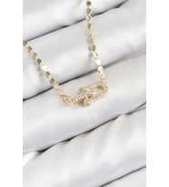 Pirinç Zirkon Taşlı Model Ezme Zincir Gold Renk Kadın Kolye TJ-BKO10393