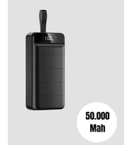 50.000 Mah Ultra Güçlü Powerbank 4 Usb Çıkışlı, Led Dijital Göstergeli, Hızlı Şarj Destekli Taşınabilir Şarj Cihazı