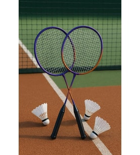Çantalı Badminton Seti 2 Raket 3 Top Mor-Turuncu, Tek Ebat, 593822179148SYTM, renkli