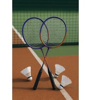 Çantalı Badminton Seti 2 Raket 3 Top Mor-Turuncu, Tek Ebat, 593822179148SYTM, renkli