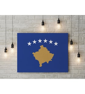 Kosova Bayrağı Kanvas Tablo 40x55cm Dekoratif Tablo