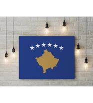 Kosova Bayrağı Kanvas Tablo 40x55cm Dekoratif Tablo