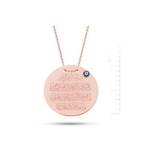 Bella Gloria Rose Altın Nazar Dualı Plaka Kolye (PP78108)