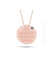 Bella Gloria Rose Altın Nazar Dualı Plaka Kolye (PP78108)