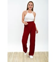 9313333 Viskon Cepli Bol Paça Pileli Pantolon BORDO