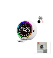 Dijital Çalar Saat - Bluetooth Özellikli Mini Hoparlör - USB Şarjlı - Işıklı