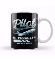 Funny Pilot In Progress Please Wait Airplane Pilot Kupa Bardak Porselen