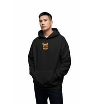 French Bulldog Baskılı Siyah Erkek Hoodie – Oversize Kapüşonlu Sweatshirt