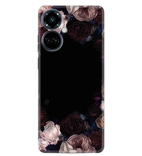 Camon 19 Pro Kılıf Resimli Desenli Silikon Platinium Series Dark Flowers 1906