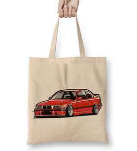 Bmw Stanced out E36 Red Bez Çanta Uzun Saplı