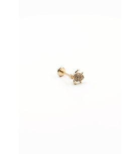 Kaplumbağa Figürlü Zirkon Taşlı Tragus Piercing – Gold  Hipoalerjenik, Uzun Ömürlü