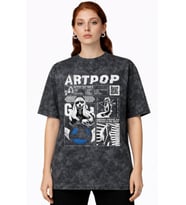 Tasarım Artpop Lady Gaga Şarkıcı Baskılı Unisex Oversize Vintage Yıkamalı Tişört